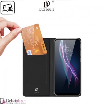 Dux Ducis dirbtinės odos viršelis - juodas(telefonui Motorola One Fusion Plus) Dux Ducis dirbtinės odos viršelis - juodas(telefonui Motorola One Fusion Plus)